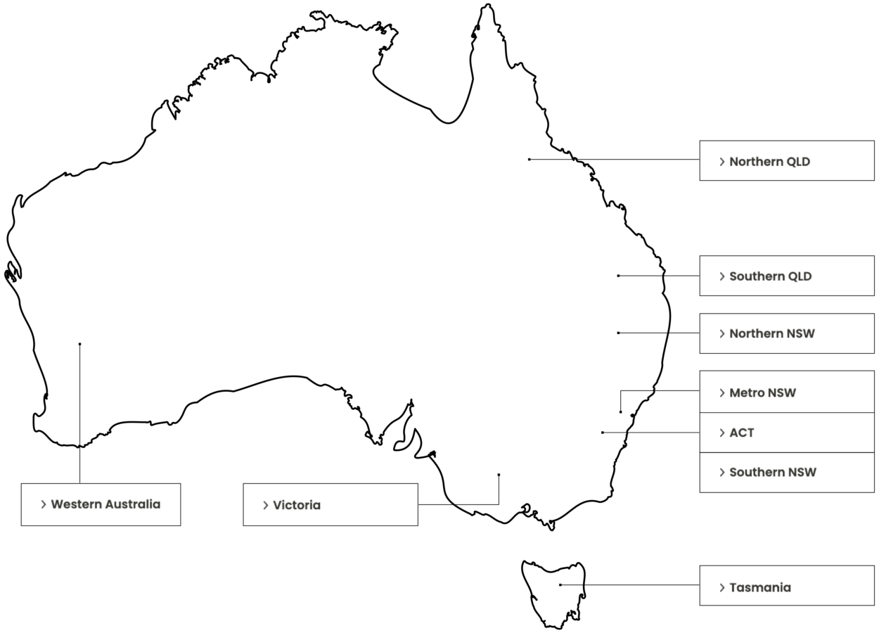 Australia Map State Pointers